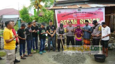 Photo of Peringatan Sumpah Pemuda, Polda Sulteng Bersama Komunitas Vespa Bedah Rumah Milik Janda Tua