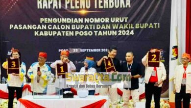 Photo of 4 Paslon Pilkada Poso Ditetapkan Nomor Urut