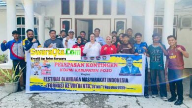 Photo of Wakili Sulteng, Ketua KORMI Poso Lepas Kontingen Pegiat Olahraga ke FORNAS NTB 2025